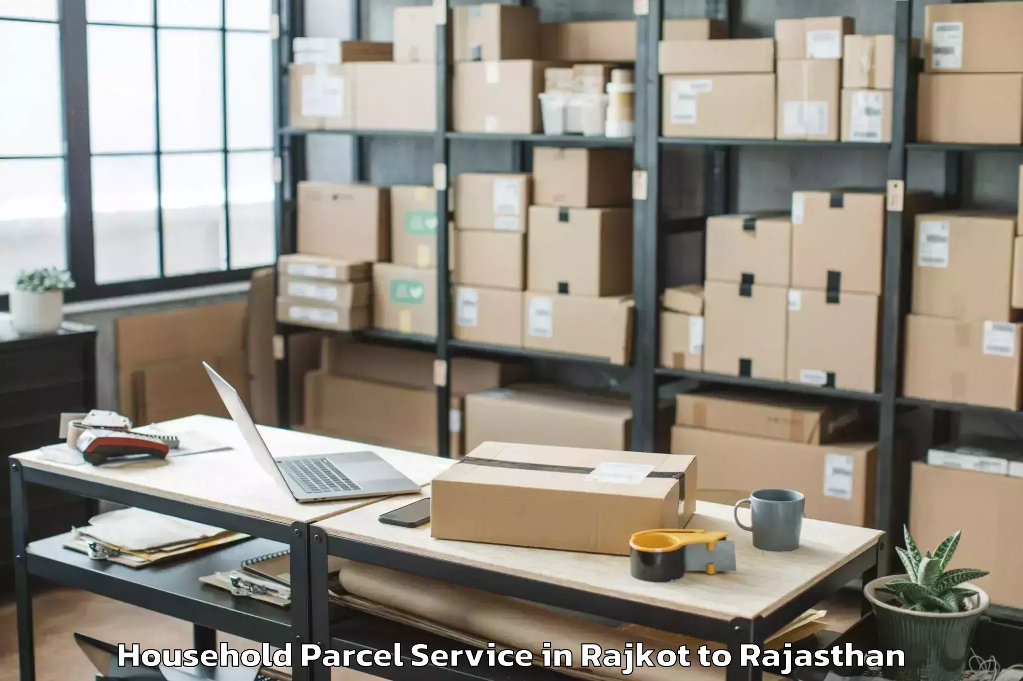 Book Rajkot to Jamwa Ramgarh Household Parcel